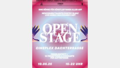 Bild: exb
Am 10. Mai geht die Open Stage erstmals auf der Dachterrasse des Cineplanet über die Bühne.