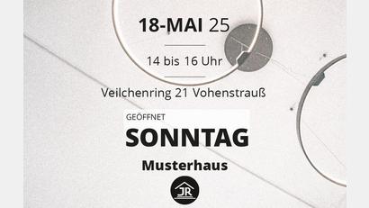 Bild: Reger Bau
Das Musterhaus von Reger Bau am Veilchenring 21 in Vohenstrauß kann am 18. Mai 2025 von 14 bis 16 Uhr besichtigt werden.