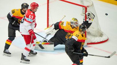 Bild: Bo Amstrup/Ritzau Scanpix Foto/AP/dpa
Torhüter Philipp Grubauer überzeugt gegen Dänemark.
