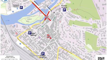 Grafik: Sonja Zindel via BayernAtlas
Aktuell gibt es in der Schwandorfer Innenstadt zwei große Baustellen. Der Bereich ist dennoch zugänglich.