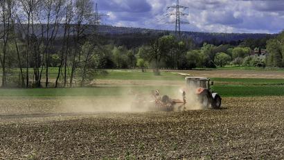 Bild: Hösamer
Der Boden ist trocken: Wo Landwirte mit Maschinen auf den Feldern unterwegs sind, ziehen die Geräte lange Staubfahnen hinter sich her.