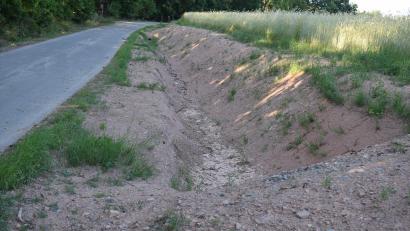 Bild: bnr
Die Bauausführung im Natzlweg wurde vom Wernberger Marktrat bemängelt. Das Erdboden für die Ausformung der Böschung sei von so minderer Qualität, dass darauf kein Gras wachsen könne.