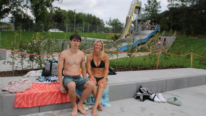 Bild: sne
Sabrina Horgan und Sohn Finn sind große Fans des Waldbads. Sie kommen regelmäßig extra aus Luhe-Wildenau nach Grafenwöhr.