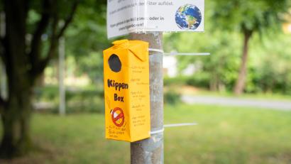 Bild: Marina Gube
Schülerinnen der Sophie-Scholl-Realschule bastelten Kippenboxen für den Max-Reger-Park in Weiden.