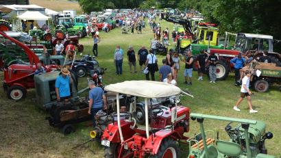 Bild: jr
Die ganze Wiese war voller alter Bulldogs. Über 200 Oldtimer waren nach Kaltenmühle gekommen.