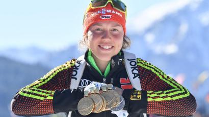 Bild: Martin Schutt/dpa-Zentralbild/dpa
Laura Dahlmeier ist in den Bergen Pakistans tödlich verunglückt. (Archivbild)