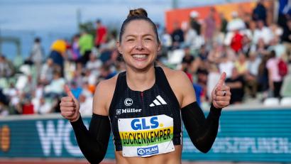 Bild: Sven Hoppe/dpa
Gina Lückenkemper war über die 100 Meter nicht zu schlagen.
