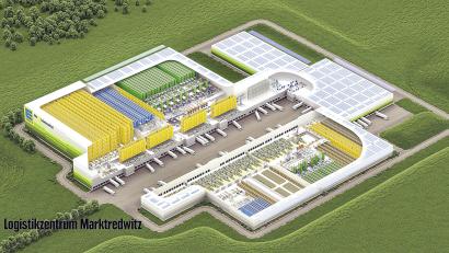 Grafik: Edeka
50 000 Palettenplätze bietet das neue Edeka-Logistikzentrum. Auf den Dächern sind Photovoltaikanlagen vorgesehen.