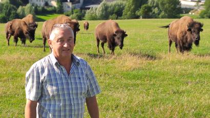 Bild: Brigitte Gschwendtner
Hat seine Bison-Herde bei Bad Alexandersbad schon von 22 auf 13 Tiere dezimiert: Landwirt Martin Höpfel, der neben dem finanziellen Ruin auch strafrechtliche Folgen und lebenslange Gewissensbisse fürchtet.