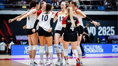 Bild: ---/Deutscher Volleyball-Verband /dpa
Der Auftakt gelang den deutschen Frauen.