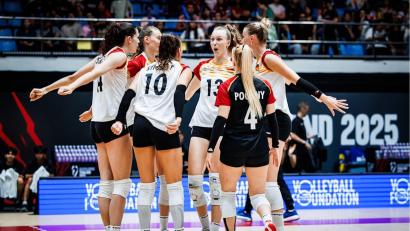Bild: ---/Deutscher Volleyball-Verband /dpa
Das deutsche Team setzte sich am Ende glatt durch.