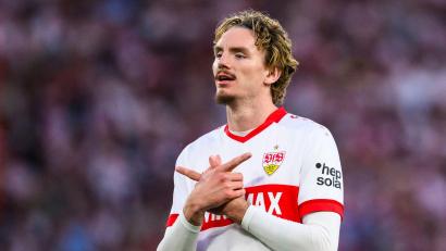Bild: Tom Weller/dpa
Nick Woltemade nimmt Abschied vom VfB Stuttgart und wechselt nach England.