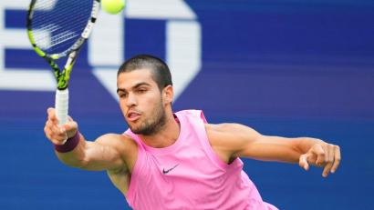 Bild: Kirsty Wigglesworth/AP/dpa
Carlos Alcaraz spielt am Sonntag um den US-Open-Titel.