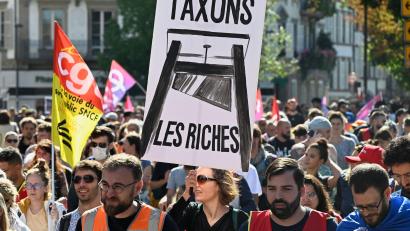 Bild: Pascal Bastien/AP/dpa
Landesweit fanden heute in Frankreich Kundgebungen und Protestaktionen statt.
