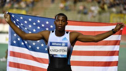 Bild: Geert Vanden Wijngaert/AP/dpa
US-Sprinter Erriyon Knighton ist für vier Jahre gesperrt worden. (Archivbild)