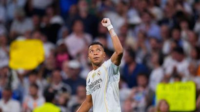 Bild: Manu Fernandez/AP/dpa
Kylan Mbappé kommt auf inzwischen 50 Tore im Trikot von Real Madrid.