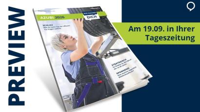 Grafik: Oberpfalz Medien
Azubi 2026 - das Magazin für alle, die beruflich durchstarten wollen.