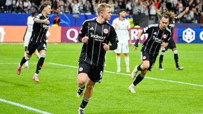 Bild: Uwe Anspach/dpa
Jonathan Burkardt hat seine ersten Tore für Eintracht Frankfurt erzielt.