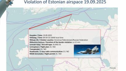 Bild: Rasmus Jürilo/Estnisches Verteidigungsministerium/dpa
Estland zufolge waren die russischen Kampfflugzeuge klar im Luftraum des EU- und Nato-Landes.