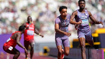 Bild: Petr David Josek/AP/dpa
Im Nachsitzen schaffte die 4x400-Meter-Staffel der USA den Einzug ins Finale.