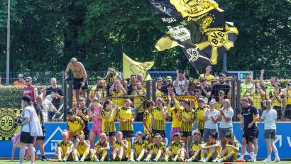Bild: Andreas Gora/dpa
Auf die Frauen von Borussia Dortmund wartet bei ihrer Pokal-Premiere der FC Bayern München. (Archivbild)