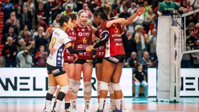 Bild: Julius Frick/dpa
Die Volleyballerinnen des SC Potsdam müssen die Bundesliga-Lizenz zurückgeben. (Archivbild)