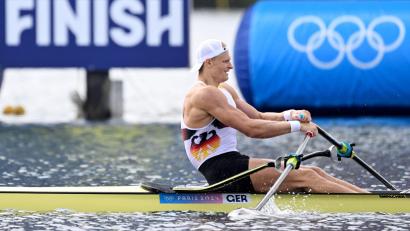 Bild: Sebastian Kahnert/dpa
Oliver Zeidler wurde 2024 in Paris Olympiasieger. (Archivbild)