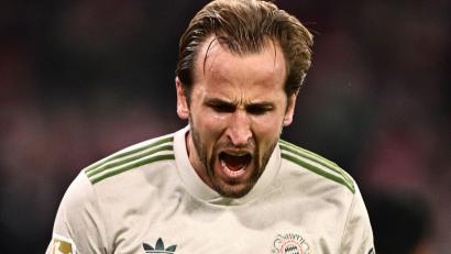 Bild: Harry Langer/dpa
Harry Kane bejubelt sein 99. Pflichtspiel-Tor für den FC Bayern.