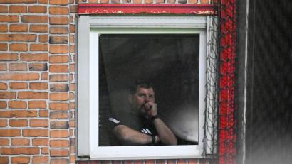 Bild: Soeren Stache/dpa
Union-Trainer Baumgart hatte einen speziellen Platz.