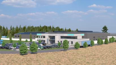 Bild: Dimonda Projektbau GmbH
So soll das neue Siemens-Werk in Luhe-Wildenau ausschauen. Im Oktober 2027 soll dort die Serienproduktion von Batteriesystemen für Züge starten.