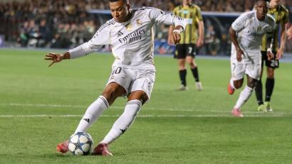 Bild: Alikhan Sariyev/AP/dpa
Auf Real-Torjäger Kylian Mbappe ist derzeit Verlass.