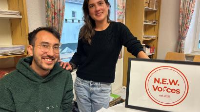 Bild: ck
Chorleiter Jakob Fritz und Tine Steinhauser von "N.E.W. Voices", dem neuen Chor in Schirmitz.