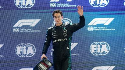 Bild: Vincent Thian/AP/dpa
George Russell holte sich mit einem Streckenrekord die Pole Position.
