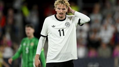 Bild: Marius Becker/dpa
Nick Woltemade stößt mit Verspätung zum Nationalteam. (Archivfoto)