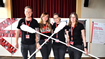 Archivbild: ubb
In Waldsassen warben Christian Fischer, Steffi Hasenfürter, die erkrankte Ilona Stamminger und Verena Schicker (von links) für die Registrierungsaktion.