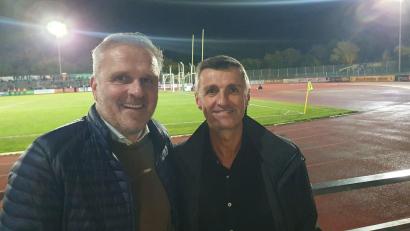 Bild: mr
Didi Hamann (links) und Michael Köllner am Dienstag beim Spiel in Amberg.