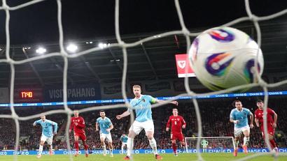 Bild: David Davies/PA Wire/dpa
Kevin De Bruyne verwandelte zwei Elfmeter für Belgien