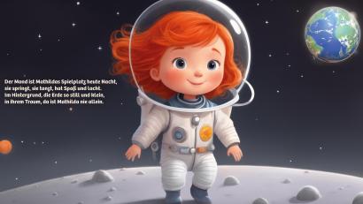 Bild: Georg Neumann/exb
Mit dem Kinderbuch "Mathilda auf dem Mond" fing alles an. Als Georg Neumann dieses mit KI erstellte Buch auf LinkedIn hochlud, meldete sich bei ihm seine spätere Geschäftspartnerin, mit der er ein KI-Start-up gründete.