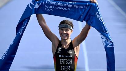 Bild: Dean Lewins/AAP/dpa
Erste deutsche Triathlon-Weltmeisterin über die olympische Distanz: Lisa Tertsch
