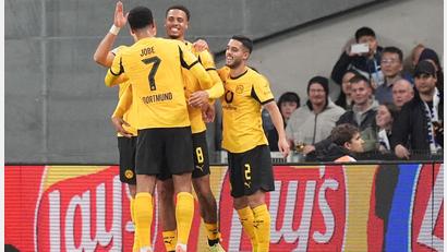 Bild: Marcus Brandt/dpa
Dortmund jubelt in Kopenhagen.