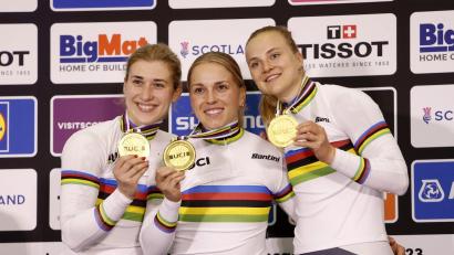 Bild: Will Matthews/Press Association/dpa
Die deutschen Teamsprinterinnen blieben diesmal ohne WM-Medaille. (Archivbild)