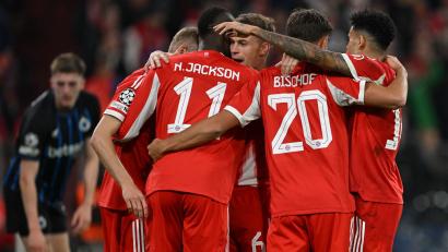 Bild: Sven Hoppe/dpa
Die Bayern hatten gegen Brügge viel zu jubeln.