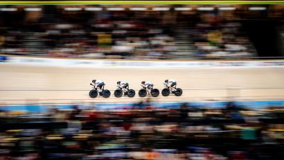 Bild: Mads Claus Rasmussen/Ritzau Scanpix Foto/AP/dpa
Auch bei der WM in Chile gibt es für den deutschen Bahnrad-Vierer wieder eine Medaille. (Archivbild)