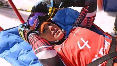 Bild: Elvis Piazzi/AP/dpa
Verhängnisvoller Sturz: Federica Brignone im April in Val di Fassa. (Archivbild)