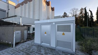 Bild: ge
So sehen die neuen Kompakt-Trafostationen aus – sie ersetzen die veralteten Turmbauten im Stadtgebiet.