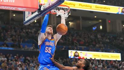 Bild: Kyle Phillips/AP/dpa
Hartenstein ist auch nach sieben Spielen noch ungeschlagen mit OKC.