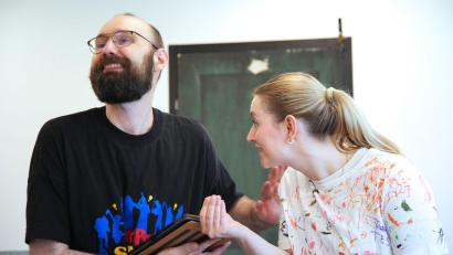 Bild: Florian Wein
Probeneindrücke mit Katharina Mühln und Max Hegner.