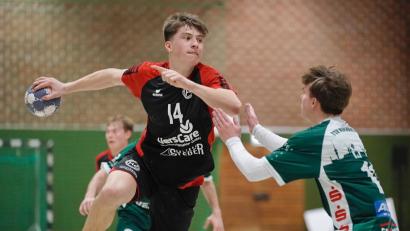 Bild: ref
Valentin Weigl (links) vom HC Sulzbach setzt hier zum Sprungwurf an.