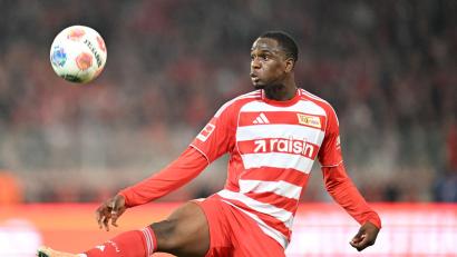 Bild: Soeren Stache/dpa
Beendete das Training angeschlagen: Union-Stürmer Ilyas Ansah. (Archivbild)