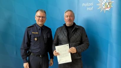 Bild: Polizei Hof
Leitender Polizeidirektor Günter Greim und Eduard Wunder